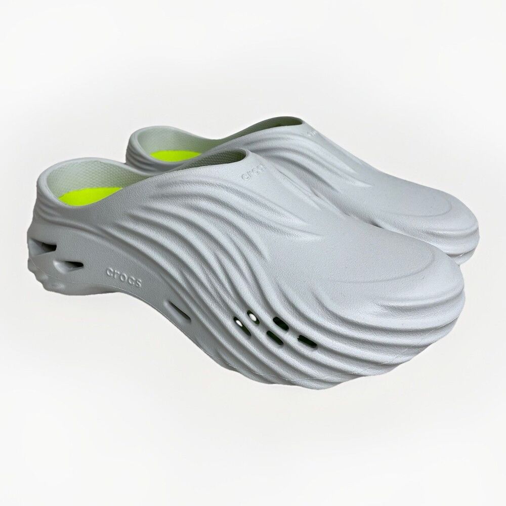 Crocs Echo Wave Atmosphere Lime Punch Men’s Size 12 Gray 210521-1FT Brand New